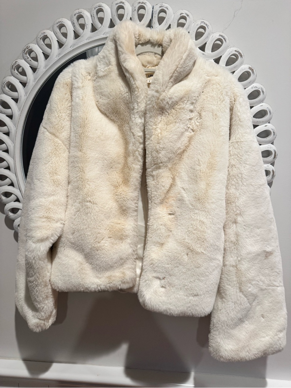 LPA Cream Plush Teddy Jacket